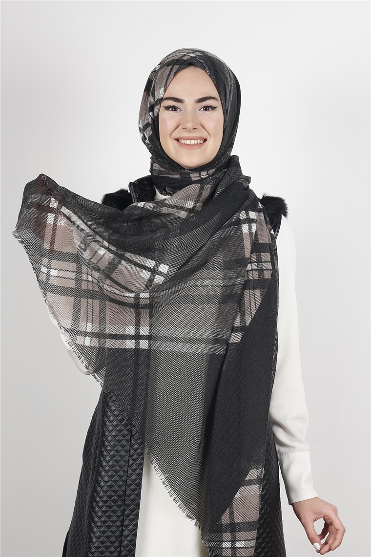 U.s Polo Assn Fileli Desenli Şal 152-3