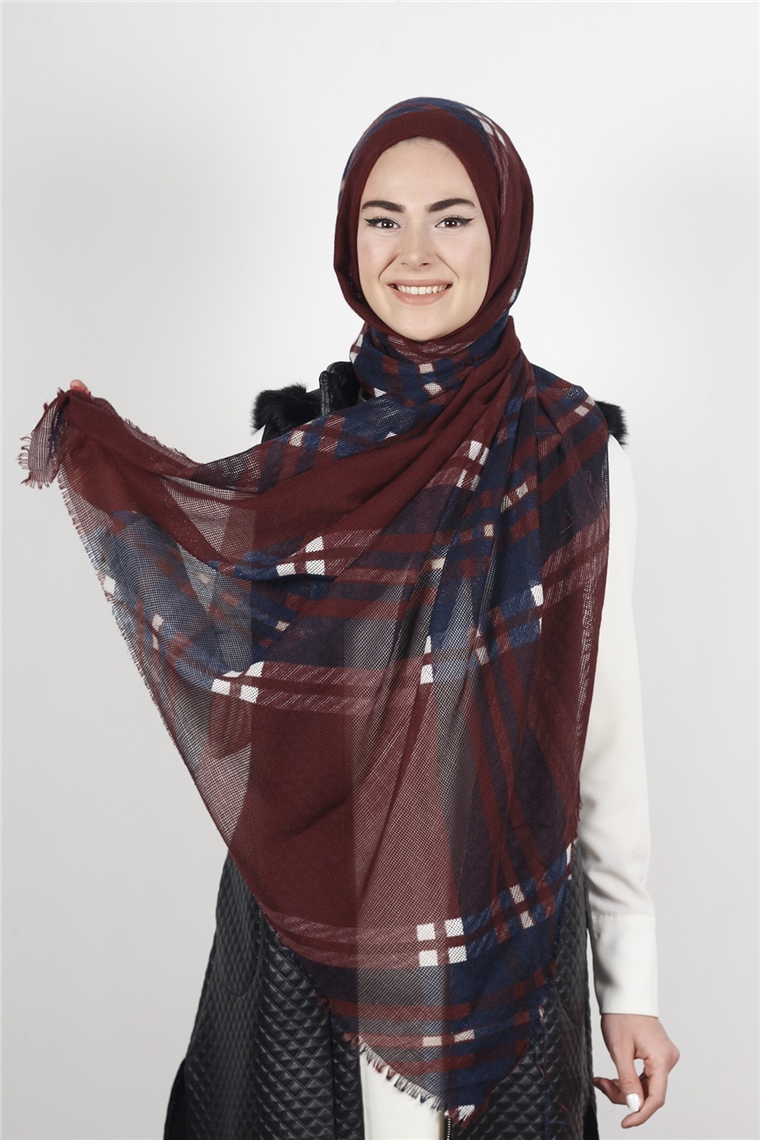U.s Polo Assn Fileli Desenli Şal 152-4