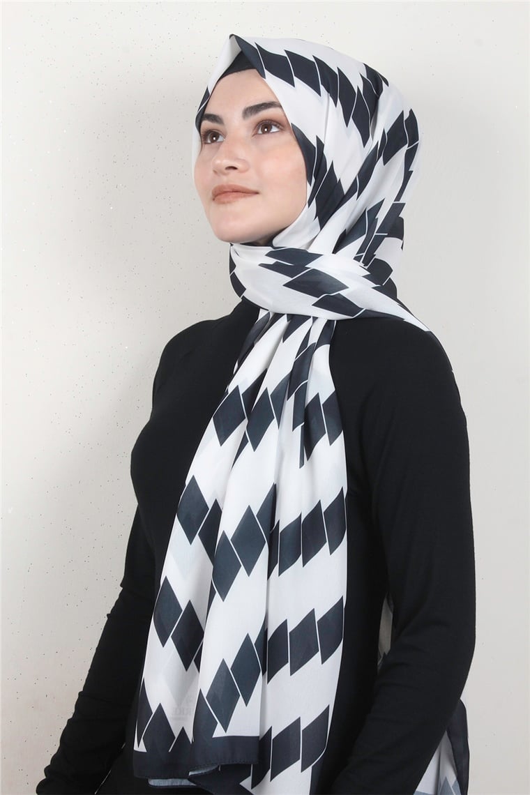 Violet Şal 2739-7 Siyah Beyaz