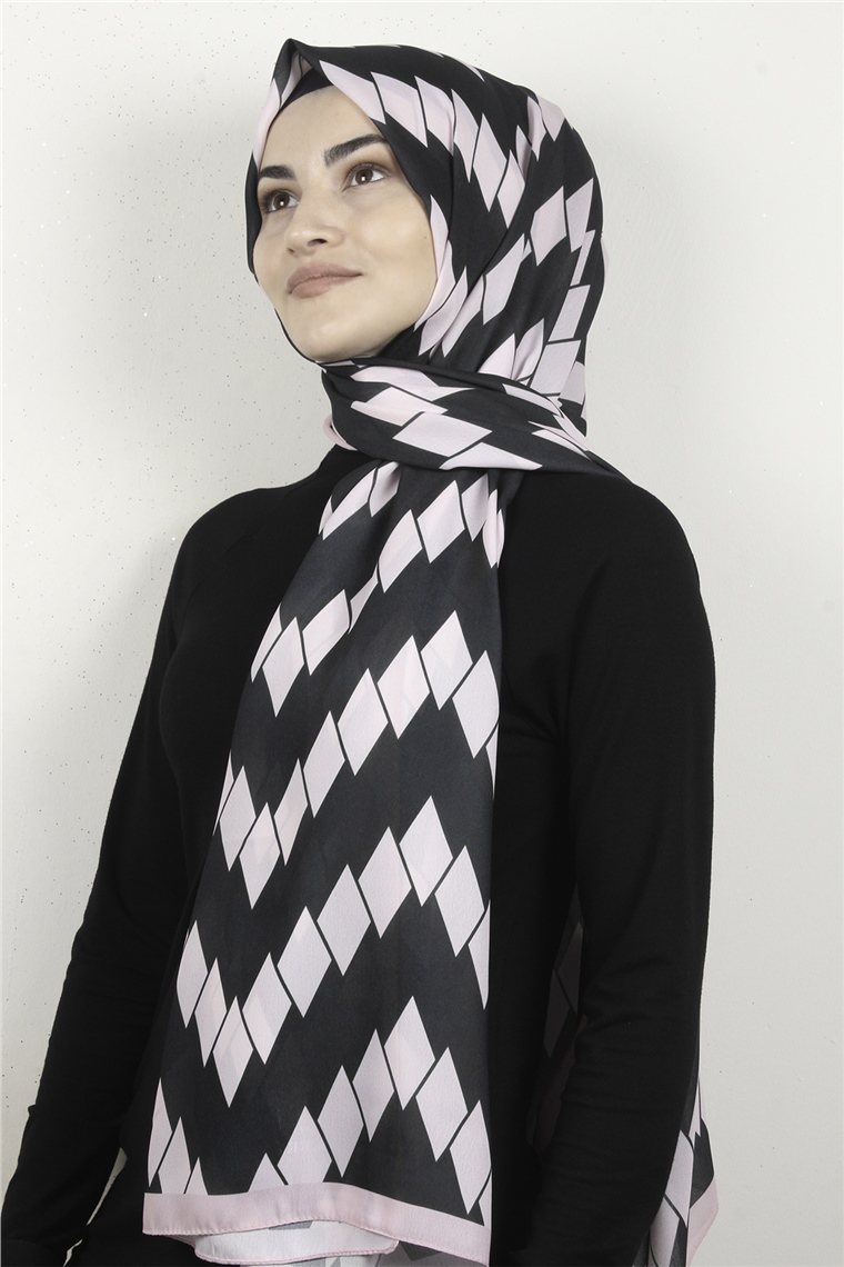 Violet Şal 2739-8 Siyah-Pembe