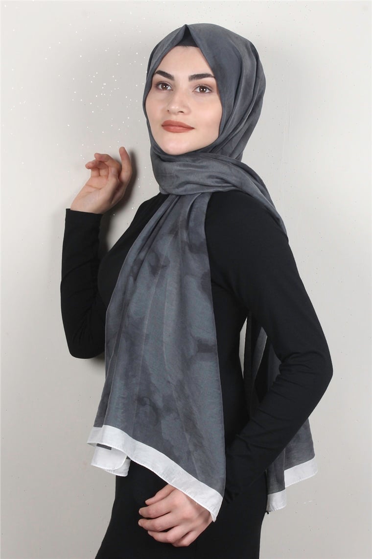 Vual Modal Şal 8685-3 Füme-Beyaz