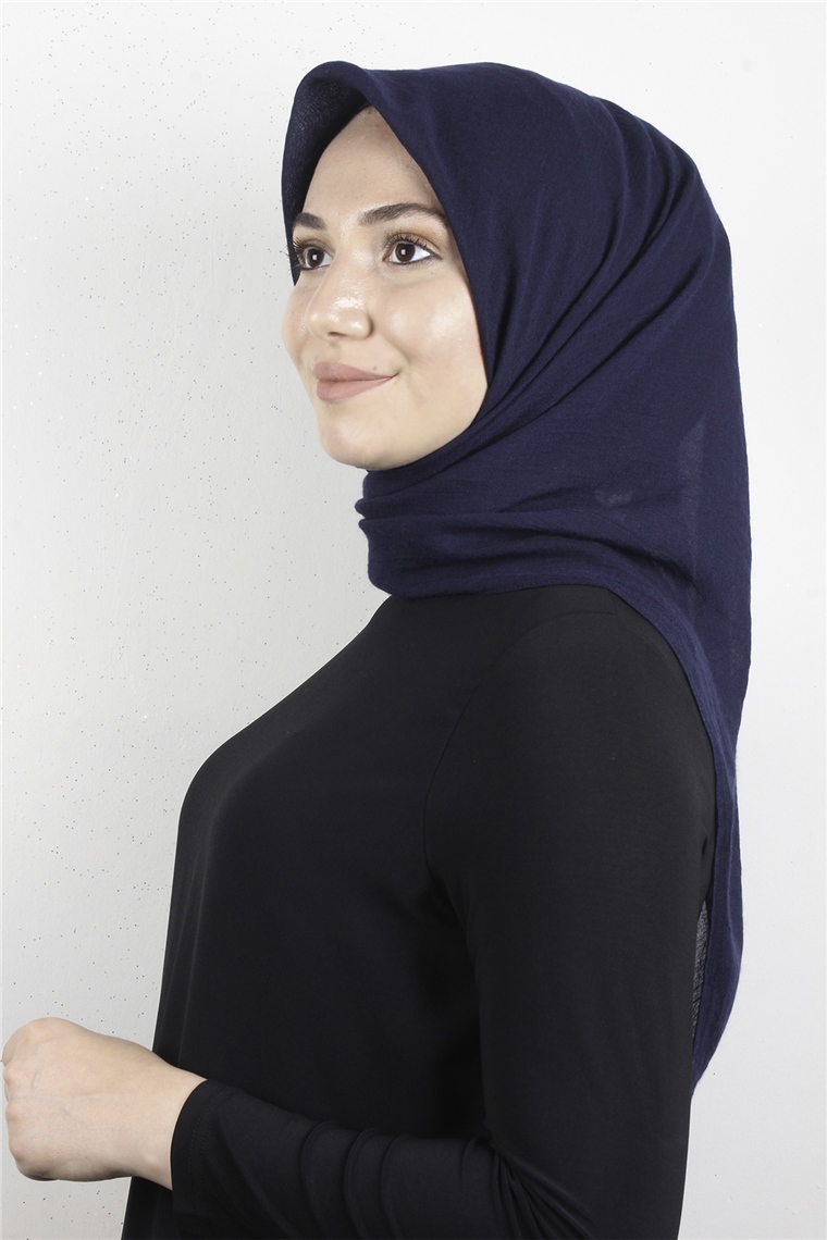 Yonca Pamuk Caz Eşarp 4652-4 Lacivert