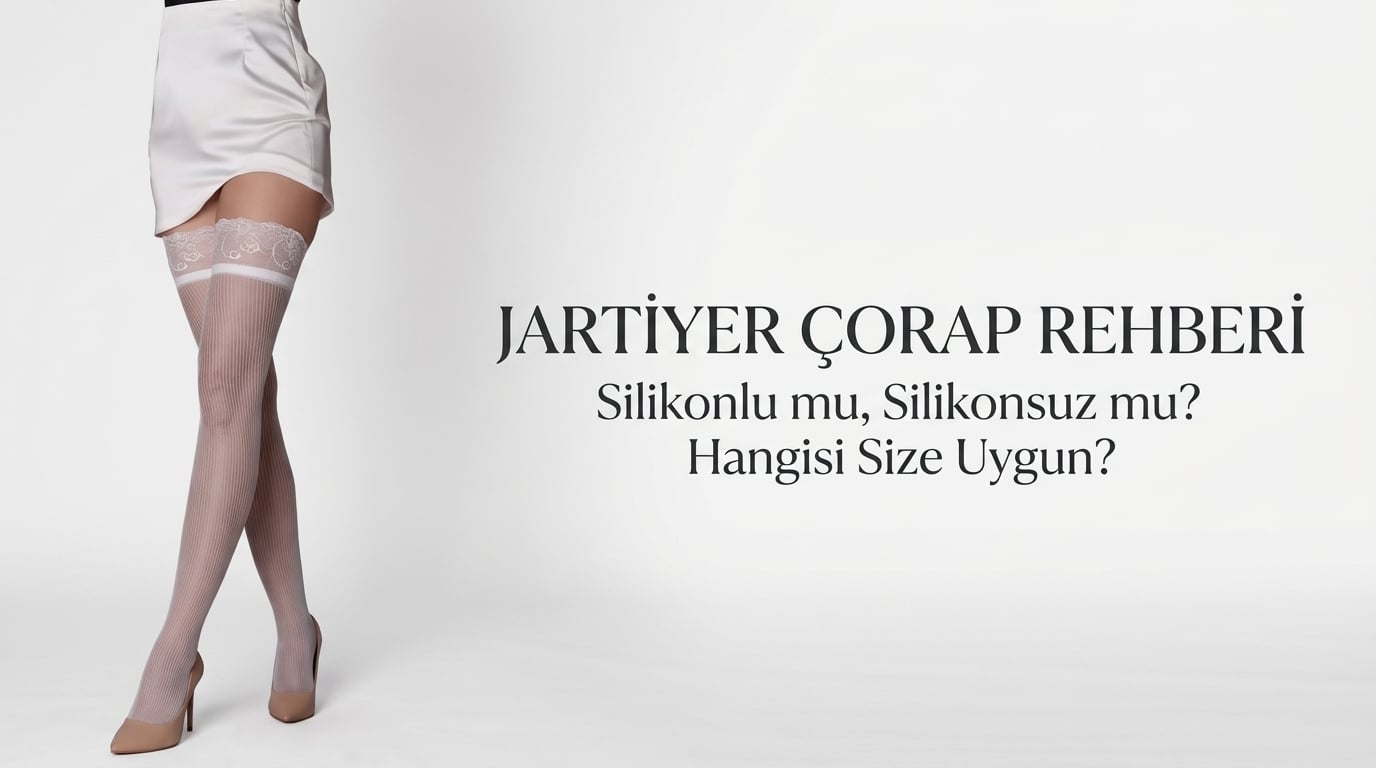 Beyaz dantelli ve çizgili jartiyer çorabı giyen kadın - Silikonlu ve silikon jartiyer çorap rehberi
