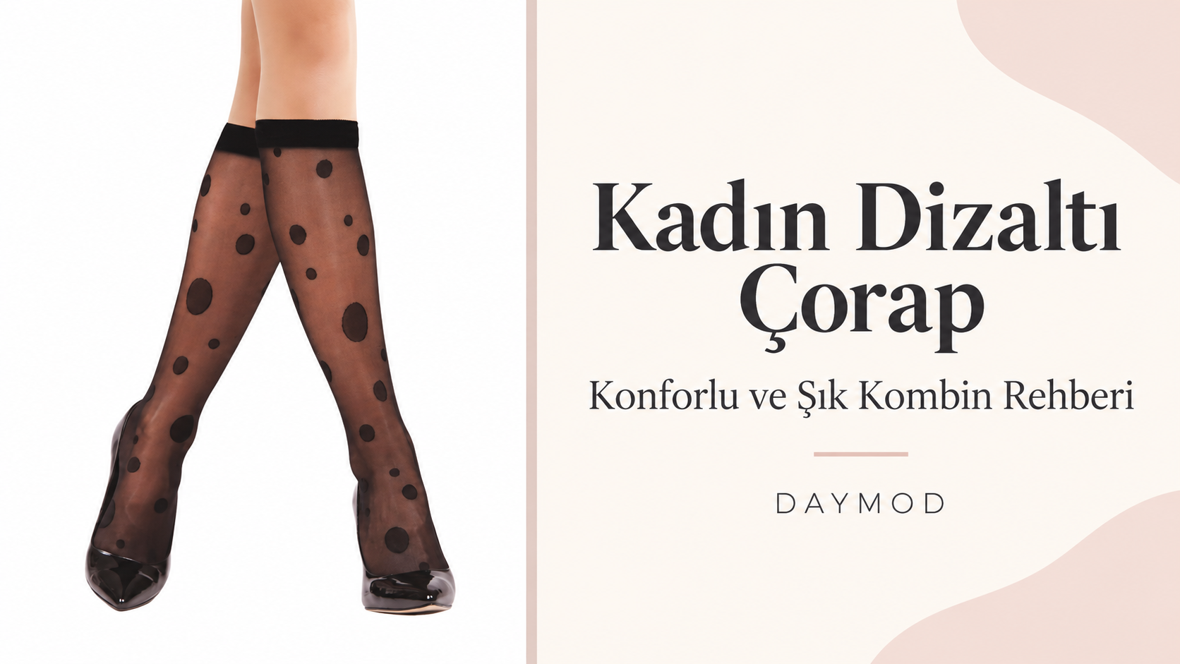 Kadın puantiyeli siyah dizaltı çorap modeli ve şık kombin rehberi