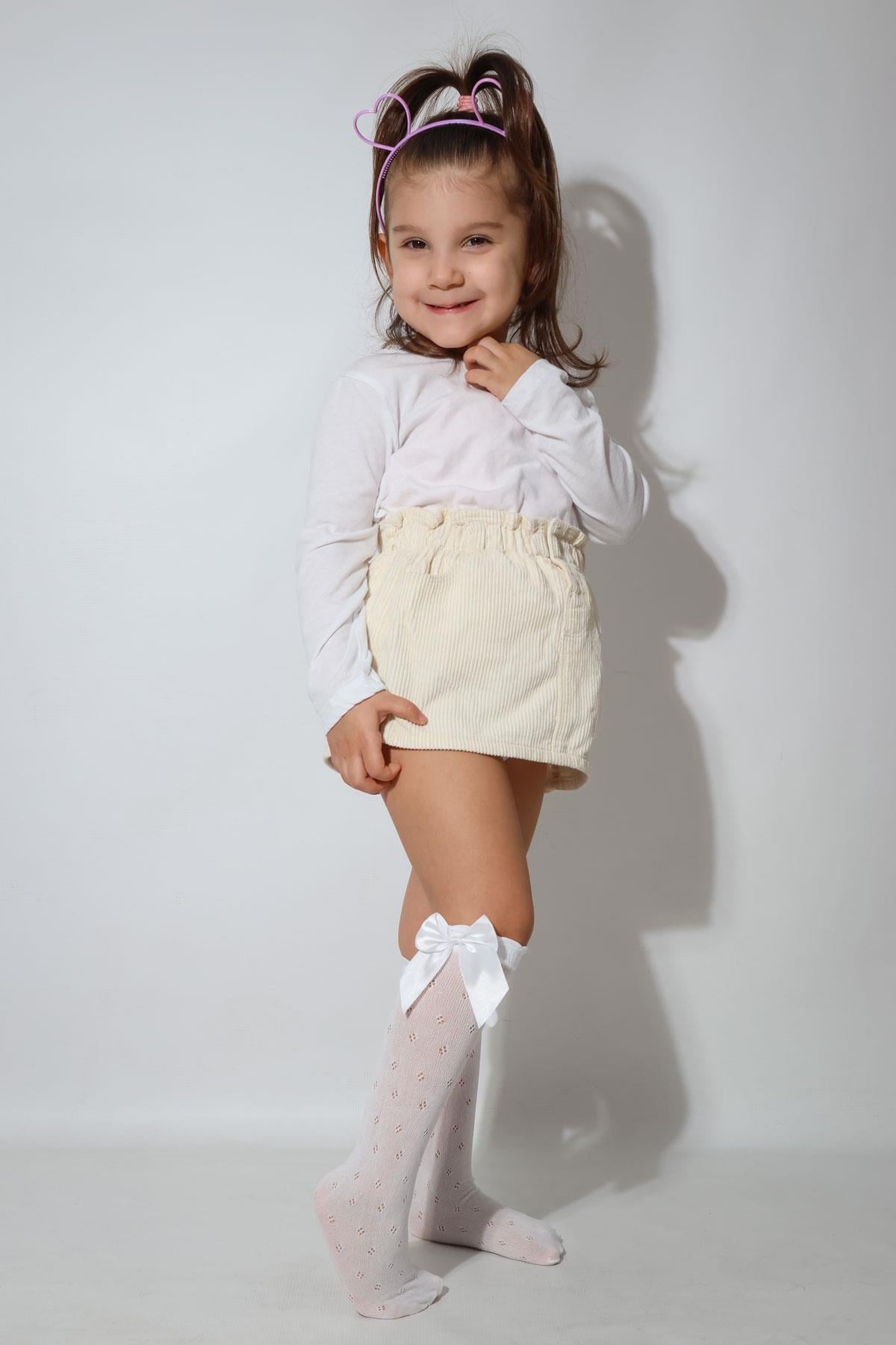 ADA AKS. ÇOCUK DİZALTI ÇORAP BEYAZ