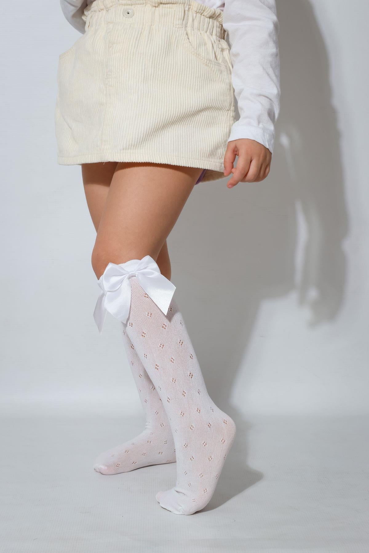 ADA AKS. ÇOCUK DİZALTI ÇORAP BEYAZ