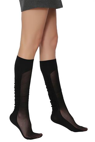 Akik Dizaltı Çorap SİYAH