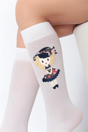 Alara Aks. Çocuk Mycro Dizaltı Çorap BEYAZ