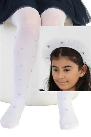 ASEL TAÇ TAKIM ÇOCUK KÜLOTLU ÇORAP BEYAZ