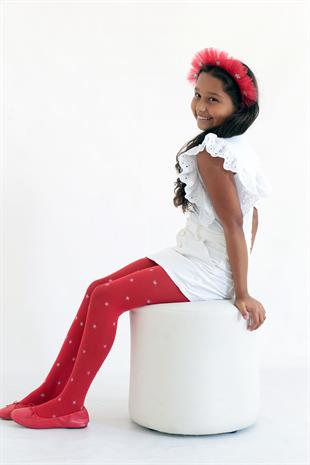 ASEL TAÇ TAKIM ÇOCUK KÜLOTLU ÇORAP KIRMIZI