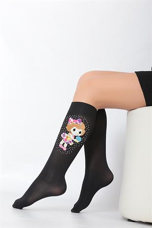 Ayben Aks. Mikro Çocuk Dizaltı Çorap SİYAH