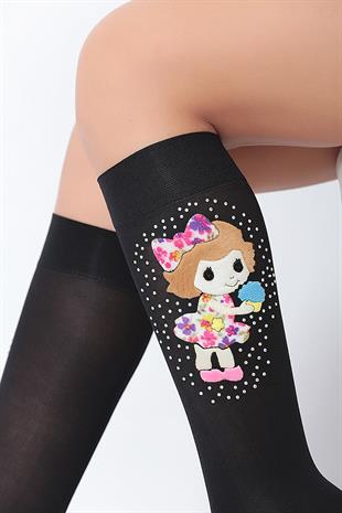 Ayben Aks. Mikro Çocuk Dizaltı Çorap SİYAH