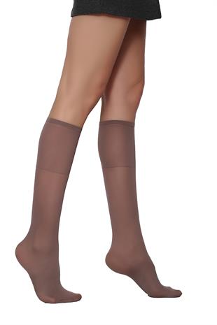 Comfort Lastiği Sıkmayan Dizaltı Çorap VİZON