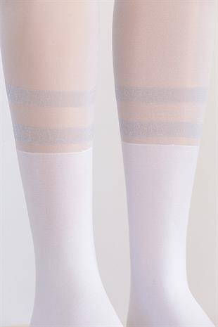 Diana Simli Çocuk Külotlu Çorap BEYAZ