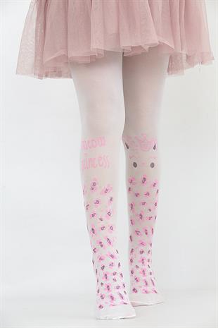 Doğa Çocuk Külotlu Çorap BEYAZ-GRİ*PEMBE