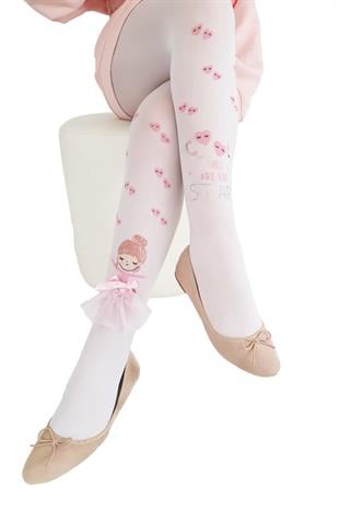 ELİF AKSESUARLI ÇOCUK KÜLOTLU ÇORAP BEYAZ