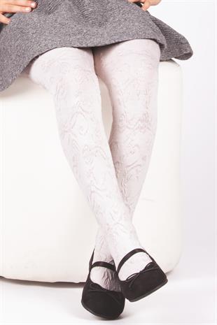 Emili Viskon Çocuk Külotlu Çorap BEYAZ