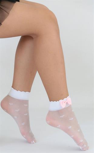 Kalpli Aksesuralı Çocuk Soket ÇORAP BEYAZ