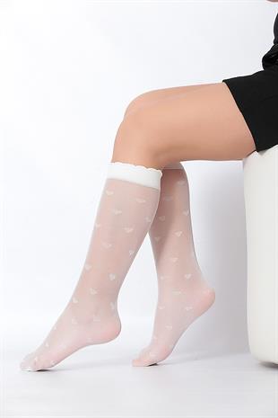 Kalpli Çocuk Dizaltı Çorap KEMİK