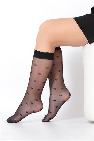 Kalpli Çocuk Dizaltı Çorap SİYAH