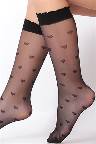 Kalpli Çocuk Dizaltı Çorap SİYAH