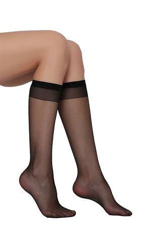 Lady Fity 15 Burun İzsiz Dizaltı Çorap SİYAH