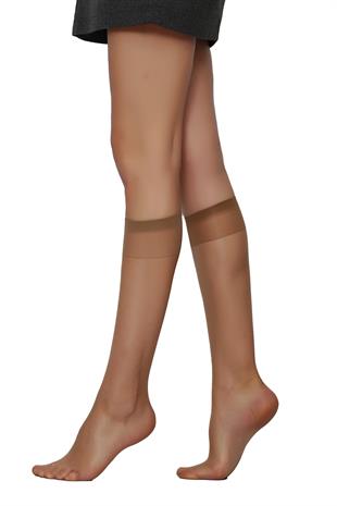 Lady Fity 15 Burun İzsiz Dizaltı Çorap BRONZ