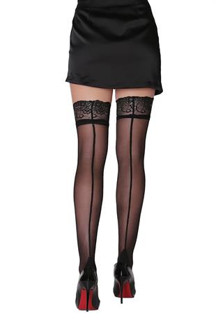 Line Silikon Dantelli Jartiyer Çorap SİYAH