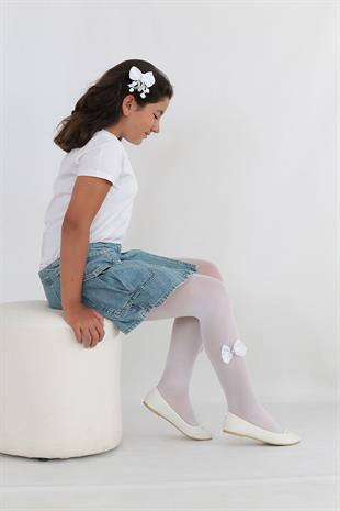 MANOLYA AKSESUAR&TOKA TAKIMLI ÇOCUK KÜLOTLU ÇORAP BEYAZ