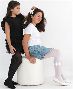 MANOLYA AKSESUAR&TOKA TAKIMLI ÇOCUK KÜLOTLU ÇORAP BEYAZ