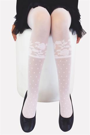 Merve Çocuk Külotlu Çorap BEYAZ