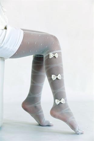 MİNE AKSESUARLI ÇOCUK KÜLOTLU ÇORAP KEMİK