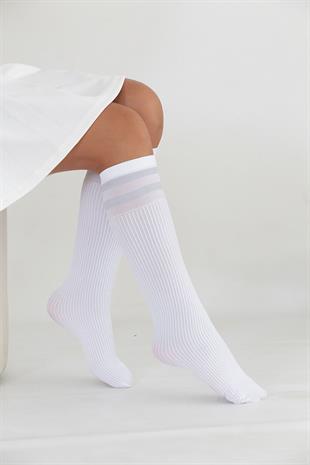 MİRA ÇOCUK DİZALTI ÇORAP BEYAZ