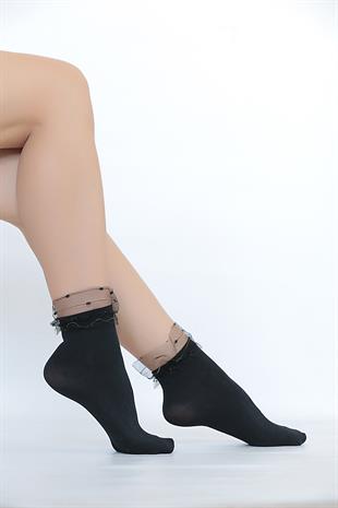 MYCRO TÜLLÜ 6 SOKET ÇORAP SİYAH