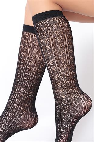 Orietta  Çocuk Dizaltı Çorap SİYAH