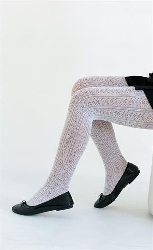 Orietta Çocuk Külotlu Çorap BEYAZ