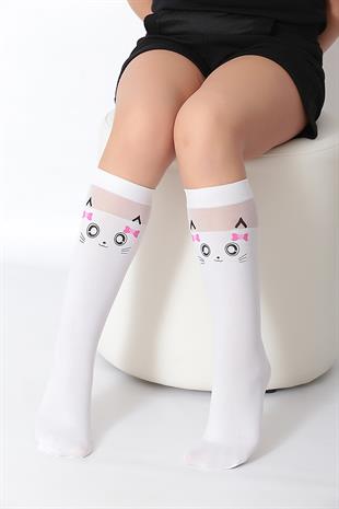 Pamuk Çocuk Dizaltı Çorap BEYAZ