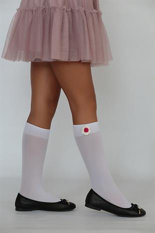 PAPATYA ÇOCUK DİZALTI ÇORAP BEYAZ MIX