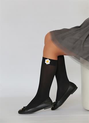 PAPATYA ÇOCUK DİZALTI ÇORAP SİYAH