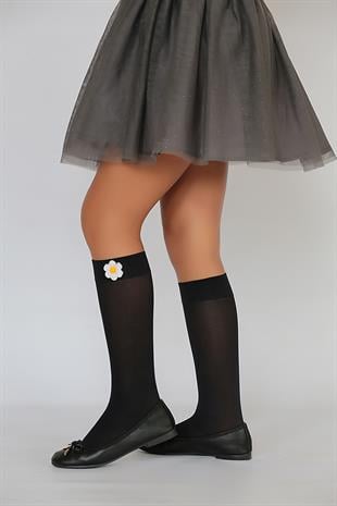 PAPATYA ÇOCUK DİZALTI ÇORAP SİYAH