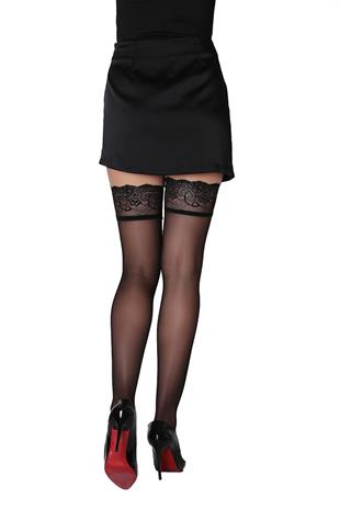 Party 15 Silikonlu Dantelli Jartiyer Çorap SİYAH