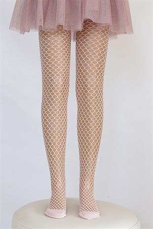 Pesca File Çocuk Külotlu Çorap PEMBE