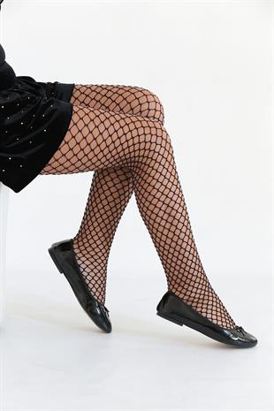 Pesca File Çocuk Külotlu Çorap SİYAH