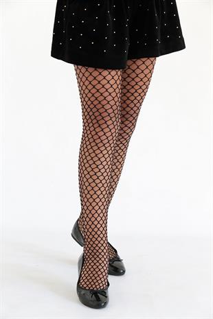 Pesca File Çocuk Külotlu Çorap SİYAH