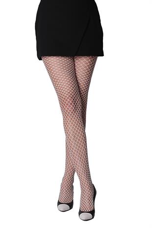 Pesca File Külotlu Çorap BEYAZ