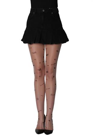 Punk Külotlu Çorap NATUREL