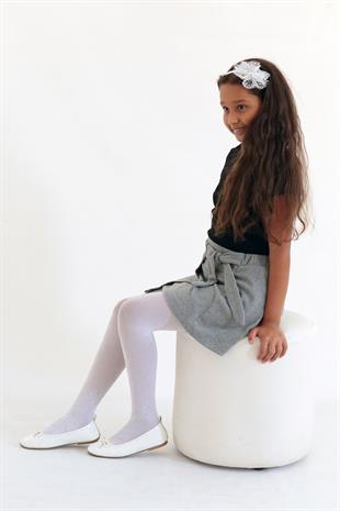 PUNTOSİM TAÇLI ÇOCUK KÜLOTLU ÇORAP BEYAZ