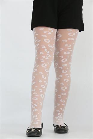 Retro Çocuk Külotlu Çorap BEYAZ