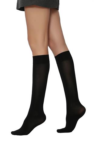 Saten 80 Dizaltı Çorap SİYAH