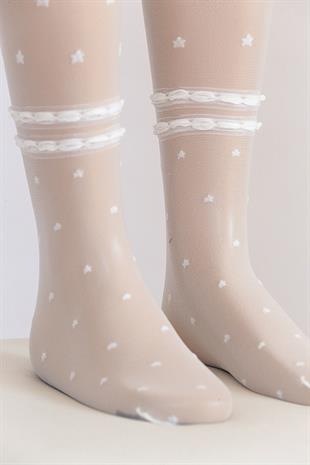 Sedef Çocuk Külotlu Çorap KEMİK